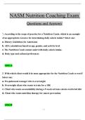 NASM Nutrition Coaching Exam   Questions and Answers  
