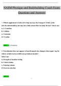 NASM Physique and Bodybuilding Coach Exam   Questions and Answers 