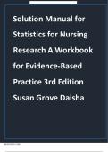 Solution Manual for Statistics for Nursing Research&colon; A Workbook for Evidence-Based Practice 3rd Edition by Susan K&period; Grove &vert;&vert;ISBN&colon;9780323654111