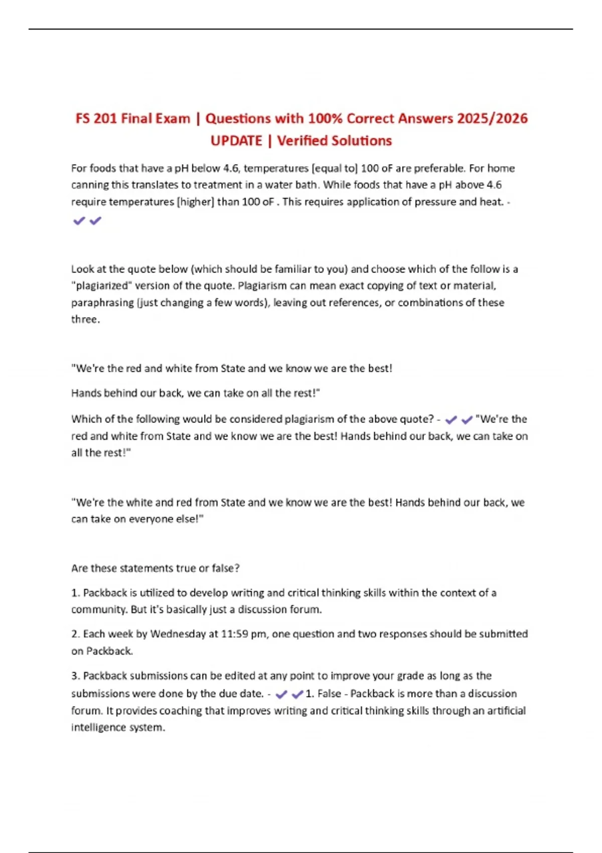 FS 201 Final Exam | Questions with 100% Correct Answers 2025/2026 ...
