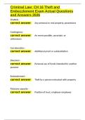 Criminal Law CH 16 Theft and Embezzlement Exam Actual Questions and Answers 2026&period;docx