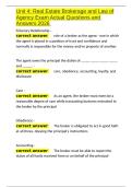 Unit 4 Real Estate Brokerage and Law of Agency Exam Actual Questions and Answers 2026&period;docx