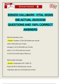 BSN205 HALLMARK- VITAL SIGNS ISB ACTUAL 2025&sol;2026 QUESTIONS AND 100&percnt; CORRECT ANSWERS