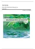 TEST BANK FOR Business Ethics&colon; Ethical Decision Making and Cases An Asia Edition &lpar;1st Edition&rpar; by Linda Ferrell &comma; ISBN&colon; 9789814780803 &vert;All Chapters Included&vert; Guide A&plus;