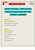 OCEAN 100 FINAL &ndash; SDSU ACTUAL 2025&sol;2026 QUESTIONS AND 100&percnt; CORRECT ANSWERS