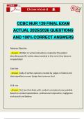 CCBC NUR 129 FINAL EXAM ACTUAL 2025&sol;2026 QUESTIONS AND 100&percnt; CORRECT ANSWERS