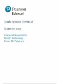 2025 Pearson Edexcel GCSE Design and Technology Mark Scheme Paper 1C &lpar;1DT0&sol;1C&colon; Polymers&rpar;    
