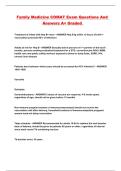 Family Medicine COMAT Exam Questions And Answers A&plus; Graded 