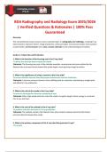 BDA Radiography and Radiology Exam 2025&sol;2026  &vert; Verified Questions & Rationales &vert; 100&percnt; Pass  Guaranteed 