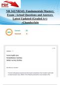 NR 342&sol;NR342&colon; Fundamentals Mastery Exam &vert; Actual Questions and Answers Latest Updated 2025&sol;2026 &lpar;Graded A&plus;&rpar; -Chamberlain