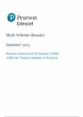 2025 Pearson Edexcel GCSE Drama Mark Scheme COMPONENT 3 &lpar;1DR0&sol;3A&colon; Theatre Makers in Practice&rpar;
