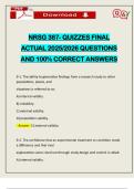 NRSG 387- QUIZZES FINAL ACTUAL 2025&sol;2026 QUESTIONS AND 100&percnt; CORRECT ANSWERS