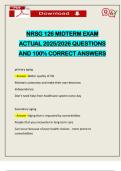 NRSG 126 MIDTERM EXAM ACTUAL 2025&sol;2026 QUESTIONS AND 100&percnt; CORRECT ANSWERS