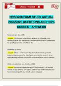 NRSG266 EXAM STUDY ACTUAL 2025&sol;2026 QUESTIONS AND 100&percnt; CORRECT ANSWERS