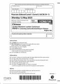 2025 Pearson Edexcel GCSE Chinese Paper 1 &lpar;1CN0&sol;1&Ncy;&colon; Higher tier Listening and understanding in Chinese&rpar;