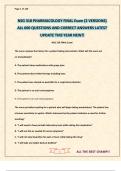 NSG 318 PHARMACOLOGY FINAL Exam (2 VERSIONS) ALL 600 QUESTIONS AND CORRECT ANSWERS LATEST UPDATE THIS YEAR NEW!!