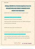 Michigan MDARD Core Pesticide Applicator Exam ALL 400 QUESTIONS AND CORRECT ANSWERS LATEST UPDATE THIS YEAR NEW&excl;&excl;