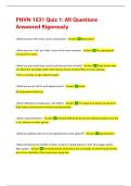 PNVN 1631 Quiz 1&colon; All Questions Answered Rigorously