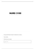 NURS 3100 EXAM 3 PRACTICE QUESTIONS AND VERIFIED ANSWERS