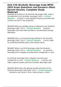 Unit -16 Alcoholic Beverage Code BPOC 2025 Exam Questions and Answers &lpar;Most Recent Version&comma;