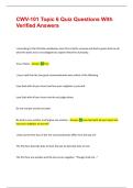 CWV-101 Topic 6 Quiz Questions With Verified Answers