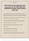 FAC-C &lpar;Professional&rpar; certification Exam study guide ALL 550 QUESTIONS AND VERIFIED SOLUTIONS LATEST UPDATE THIS YEAR