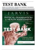 TEST BANK Physical Examination & Health Assessment 9th Edition by Carolyn Jarvis&vert; All Chapters Covered&vert; Test Bank 100&percnt; Veri&filig;ed Answers