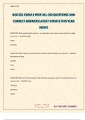 NSG 521 EXAM 1 PREP ALL 150 QUESTIONS AND CORRECT ANSWERS LATEST UPDATE THIS YEAR NEW&excl;&excl;
