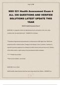 NSG 521 Health Assessment Exam 4 ALL 300 QUESTIONS AND VERIFIED SOLUTIONS LATEST UPDATE THIS YEAR