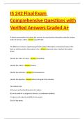 IS 242 Final Exam Comprehensive Questions and Verified Answers Graded A&plus;