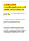 IS 242 Final Exam Comprehensive Questions with Verified Answers Graded A&plus;