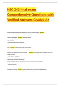NSC 242 final exam Comprehensive Questions with Verified Answers Graded A&plus;