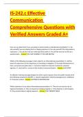 IS-242&period;c Effective Communication Comprehensive Questions with Verified Answers Graded A&plus;