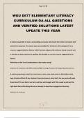 WGU D677 ELEMENTARY LITERACY CURRICULUM OA ALL QUESTIONS AND VERIFIED SOLUTIONS LATEST UPDATE THIS YEAR