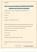 Maine Journeyman Plumbing Exam QUESTIONS AND CORRECT ANSWERS LATEST UPDATE THIS YEAR NEW&excl;&excl;