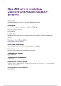 Wgu c180 intro to psychology Questions And Answers Graded A&plus; Solutions