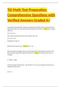 TSI Math Test Preperation Comprehensive Questions with Verified Answers Graded A&plus;