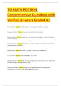 TSI MATH PORTION Comprehensive Questions with Verified Answers Graded A&plus;