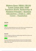 Midterm Exam&colon; NR503 &sol; NR 503 &lpar;Latest Update 2025 &sol; 2026&rpar; Population Health&comma; Epidemiology & Statistical Principles &vert; Questions with Answers &vert; Grade A &vert; 100&percnt; Correct &ndash; Chamberlain