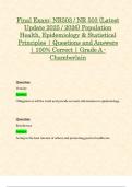 Final Exam&colon; NR503 &sol; NR 503 &lpar;Latest Update 2025 &sol; 2026&rpar; Population Health&comma; Epidemiology & Statistical Principles &vert; Questions and Answers &vert; 100&percnt; Correct &vert; Grade A - Chamberlain