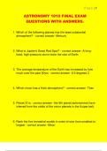 ASTRONOMY 1010 FINAL EXAM  QUESTIONS WITH ANSWERS. 