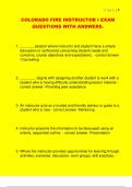 COLORADO FIRE INSTRUCTOR I EXAM  QUESTIONS WITH ANSWERS&period;