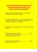 ISSA TRANSFORMATION SPECIALIST  COMPETENCE EXAM STUDY SET  QUESTIONS WITH ANSWERS&period; 
