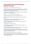 Community Paramedic Prep Exam Solved Correctly