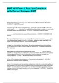 BMS 445 Exam 1 Practice Questions with Correct Answers 2025&period;