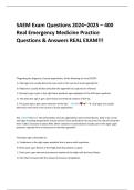 SAEM Exam Questions 2024&ndash;2025 &ndash; 400 Real Emergency Medicine Practice Questions & Answers REAL EXAM