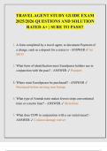 TRAVEL AGENT STUDY GUIDE EXAM  2025&sol;2026 QUESTIONS AND SOLUTION  RATED A&plus; &vert; SURE TO PASS&excl;&excl;
