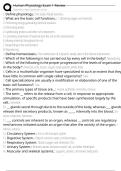 Human Physiology Exam 1 Review Exam Questions and Answers 100&percnt; Pass &vert;Already Graded A&plus;&vert; Verified and Updated &vert;Actual 2025&sol;2026 Cheat Sheet