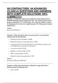 VA CONTRACTORS&colon; VA ADVANCED &lpar;CLASS A&rpar; QUESTIONS AND ANSWERS WITH COMPLETE SOLUTIONS 100&percnt; CORRECT&excl;&excl;&excl;&excl;