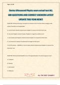 Davies Ultrasound Physics exam actual test ALL 600 QUESTIONS AND CORRECT ANSWERS LATEST UPDATE THIS YEAR NEW&excl;&excl;